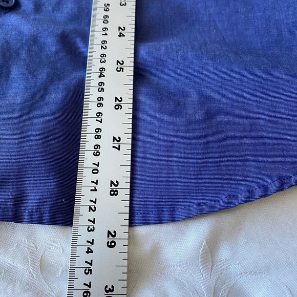 Pierre Cardin Men's Blue Long Sleeve Button‎ Up Dress Shirt Size 15.5 - 32/33 - Picture 10 of 11